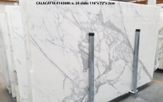 Lieferung polierte Unmaßplatten 0.8 cm aus Natur Marmor CALACATTA 1426M. Detail Bild Fotos 