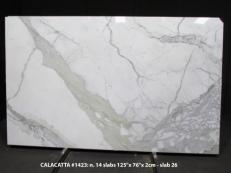 Lieferung polierte Unmaßplatten 2 cm aus Natur Marmor CALACATTA 1423M. Detail Bild Fotos 