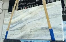 Lieferung polierte Unmaßplatten 2 cm aus Natur Marmor CALCITE AZUL U0339. Detail Bild Fotos 