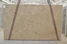 Lieferung polierte Unmaßplatten 3 cm aus Natur Granit GIALLO ORNAMENTAL 2514. Detail Bild Fotos 