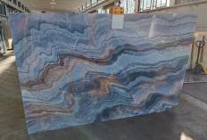 Lieferung polierte Unmaßplatten 0.7 cm aus Natur Marmor MONET SKY UL0078. Detail Bild Fotos 