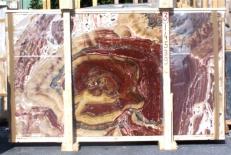 Lieferung polierte Unmaßplatten 2 cm aus Natur Onyx ONYX MULTICOLOR E-14539. Detail Bild Fotos 