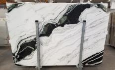 Lieferung polierte Unmaßplatten 0.8 cm aus Natur Marmor PANDA 1517M. Detail Bild Fotos 
