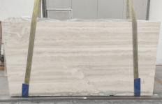 Lieferung geschliffene Unmaßplatten 0.8 cm aus Natur Travertin TRAVERTINO ALABASTRINO 1866M. Detail Bild Fotos 