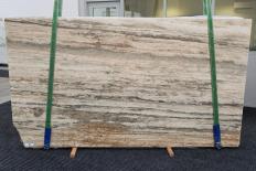 Lieferung geschliffene Unmaßplatten 2 cm aus Natur Travertin TRAVERTINO SILVER ROMANO 1397. Detail Bild Fotos 