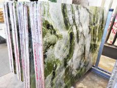 Lieferung polierte Unmaßplatten 0.8 cm aus Natur Marmor VERDE TIFONE C022. Detail Bild Fotos 