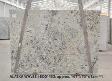 Lieferung polierte Unmaßplatten 3 cm aus Natur Granit WHITE WAVE BQ01432. Detail Bild Fotos 